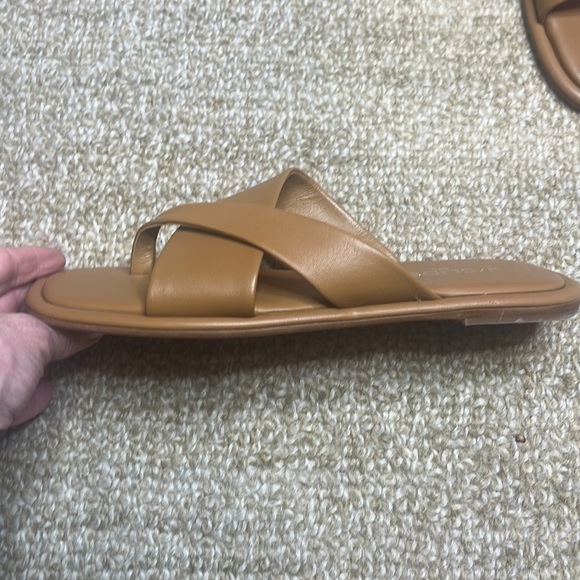 JSlides YURI Leather Sandals, Tan Leather - Picture 6 of 9